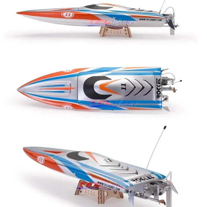 TFL 1111 Fiberglass RC Boat, TFL Hobby 1111 RC boat: 650mm V-hull fiberglass design, SSS 2958 motor, 70A ESC, high-speed racing, almost ready to run.