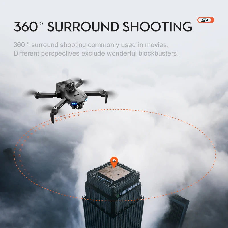 S+ GPS Drone - 6K HD Dual HD Camera Laser Obstacle Avoidance Aerial Photography Brushless Motor Foldable Drone Quadcopter RC Distance 1200M Professional Camera Drone 26 S+ GPS Drone, 360 SURROUND SHOOTING 360 surround shooting is commonly used in movies . 360