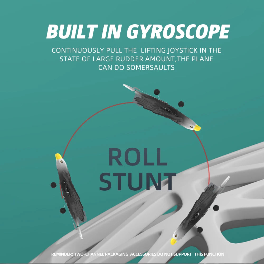 RC Plane Wingspan Eagle Bionic Aircraft Fighter, BUILT IN GYROSCOPE CONTINUOUSLY PULL THE L