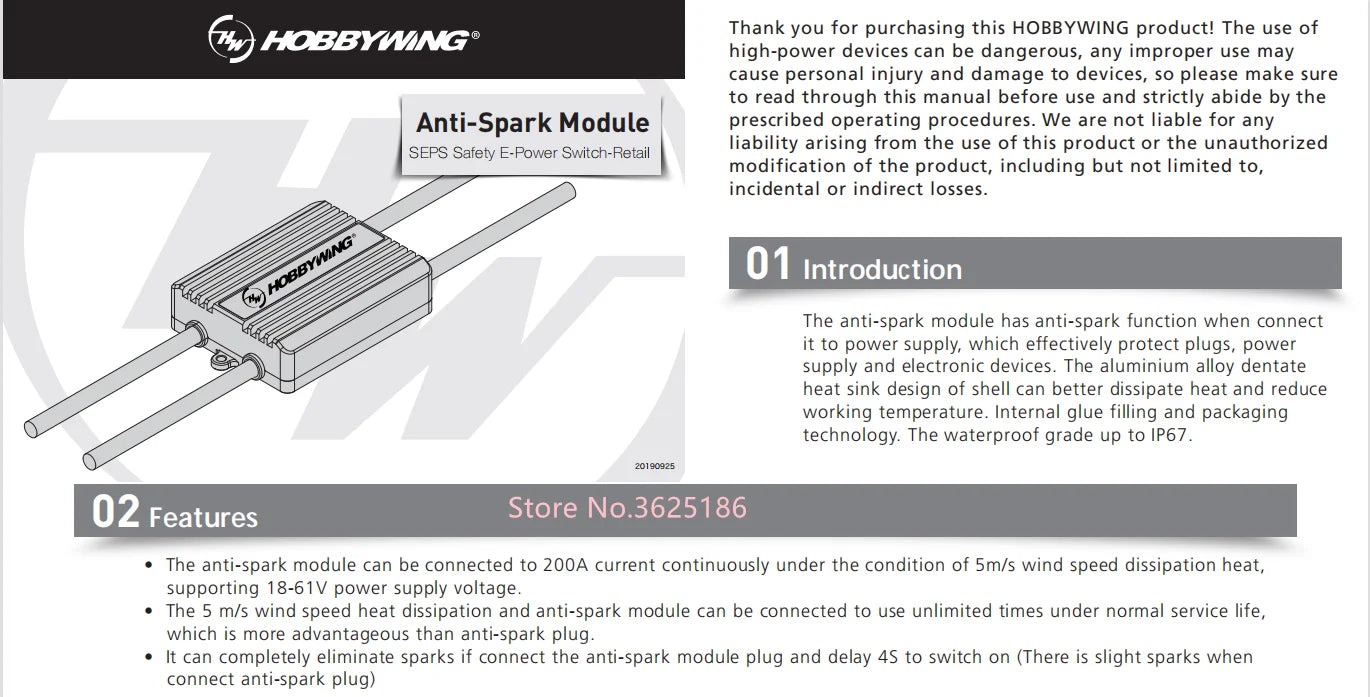 Hobbywing SEPS Safety E-Power Switch, the use of KOBBYWING high-power devices can be dangerous . any