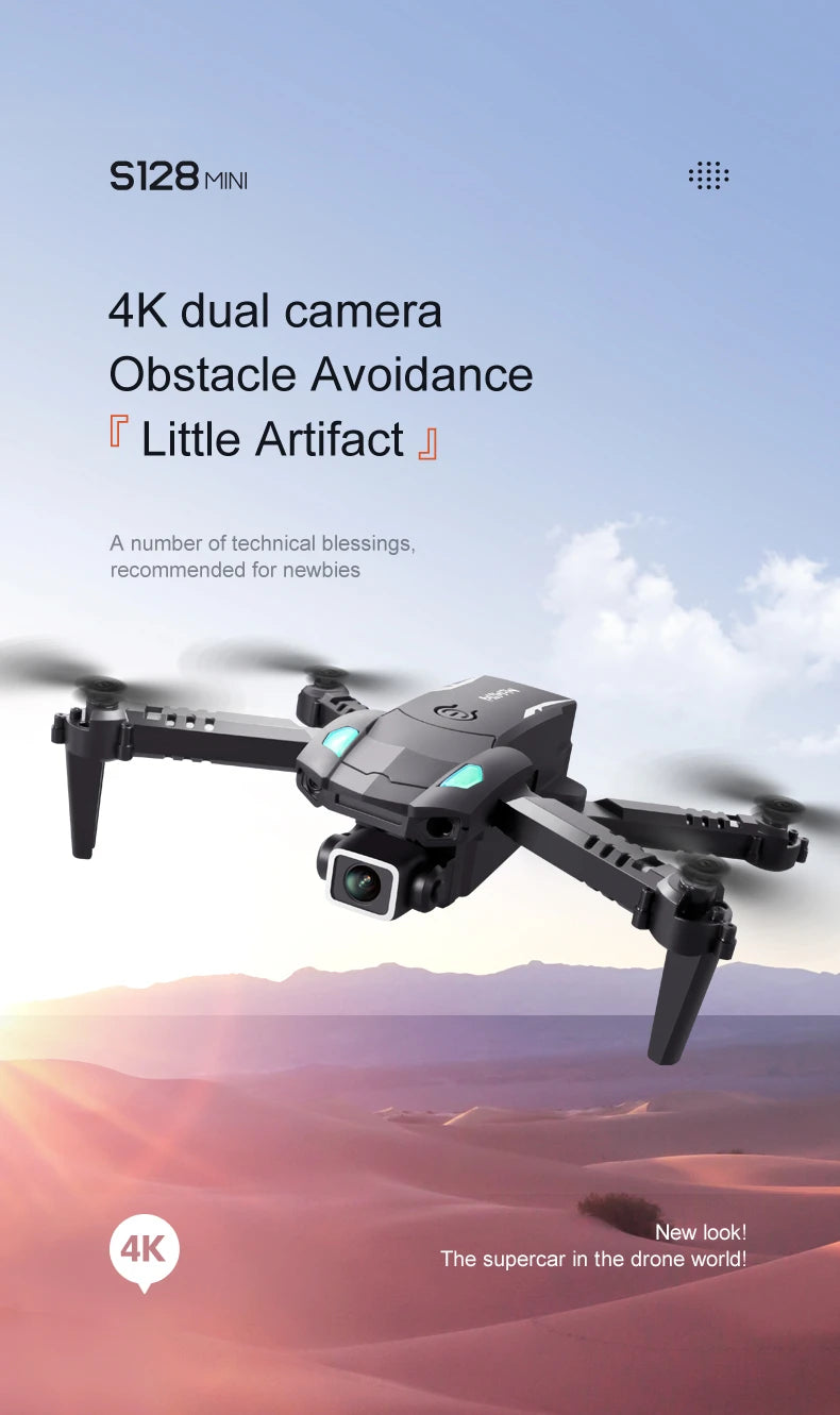KBDFA S128 Mini Drone, s128mini 4k dual camera obstacle avoidance i