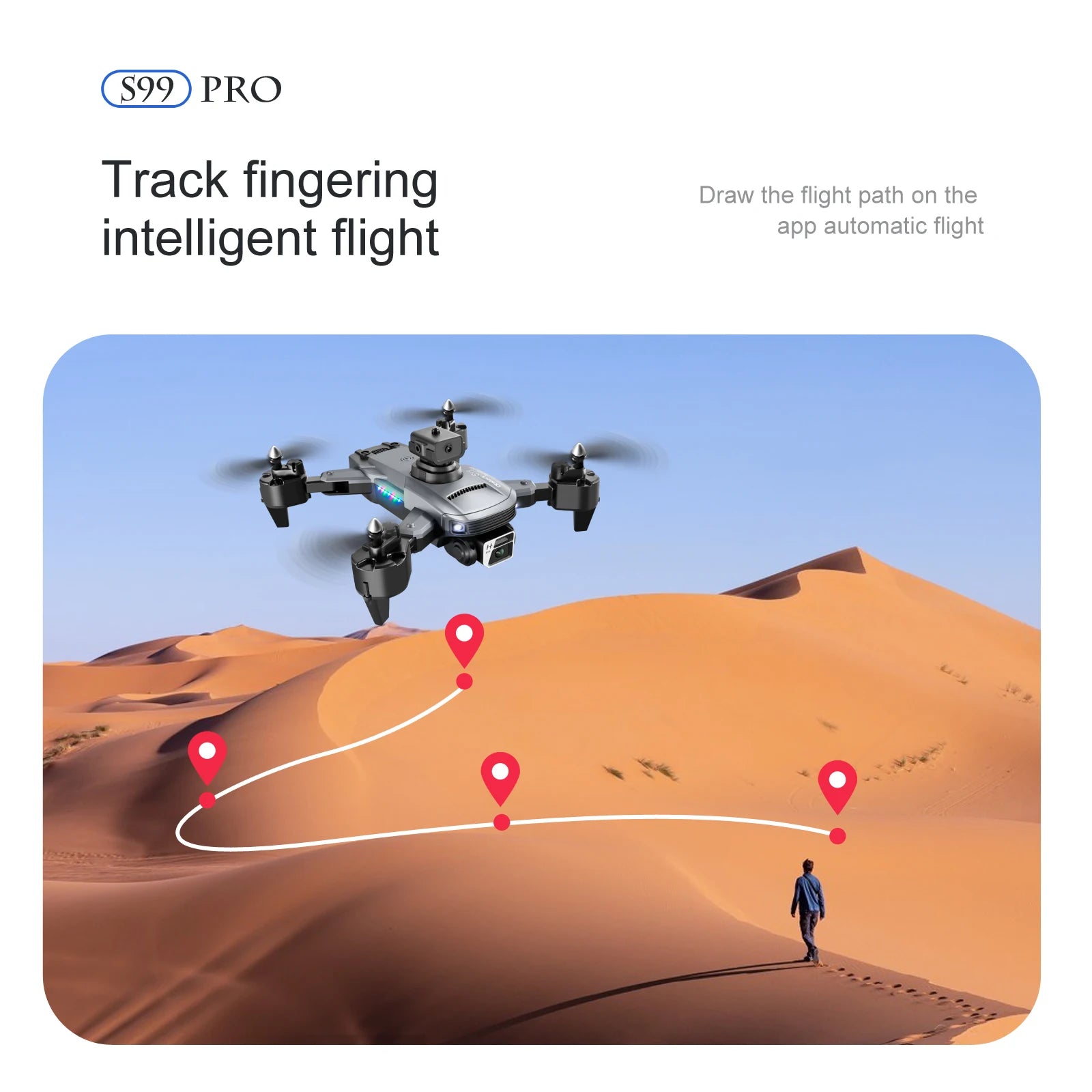S99 Drone, s99 pro track fingering draw the flight on the app automatic