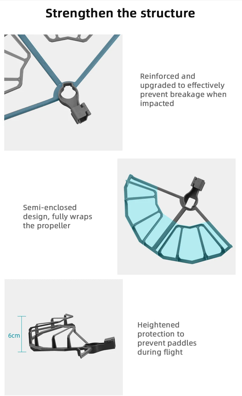 Propeller Guard for DJI Mavic 2 Pro Zoom Drone Blade Protector Cage Cover with Height Extender Landing Gear Drone Accessories 22 Propeller Guard, Strengthen the structure Reinforced and upgraded to effectively prevent breakage when impacted Semi-