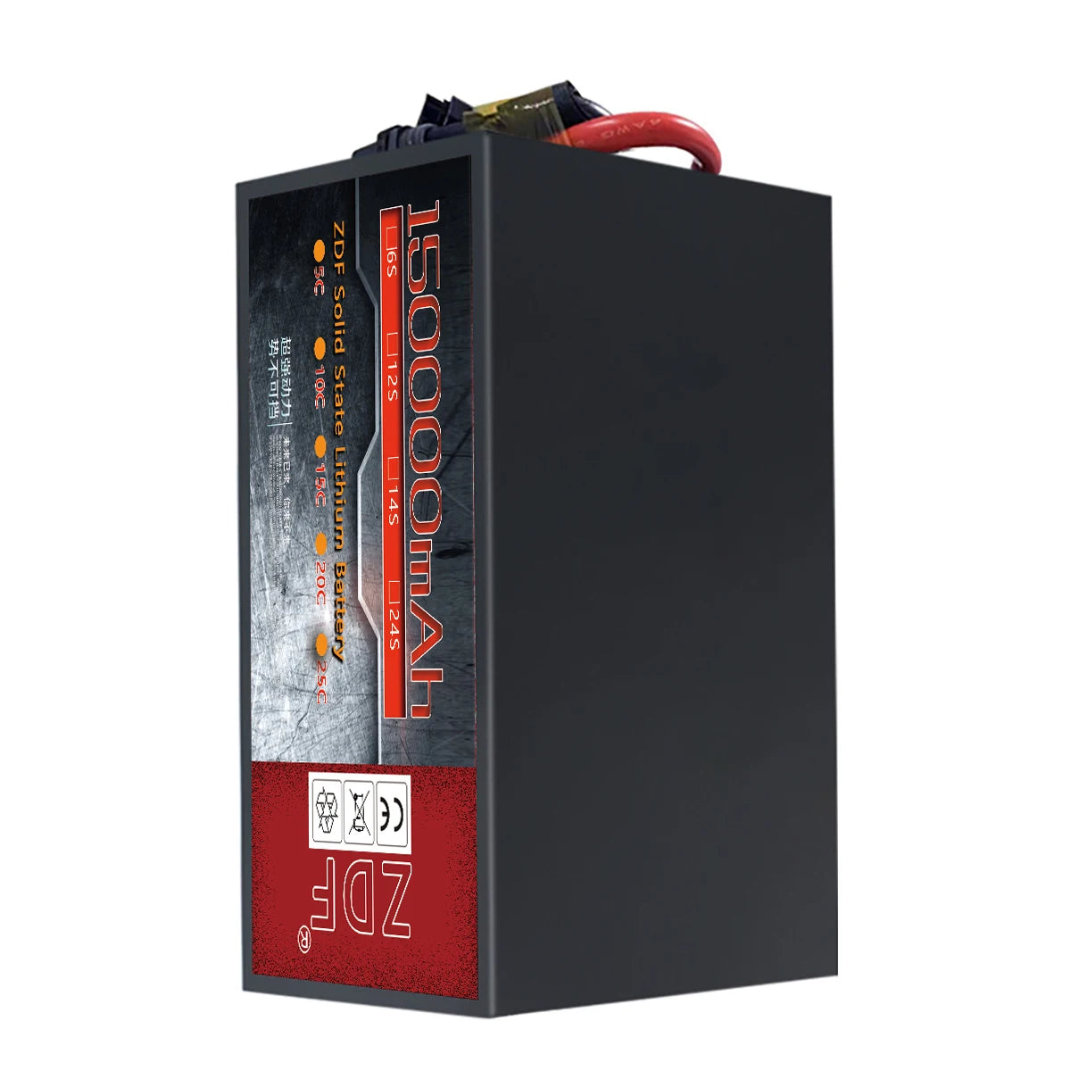 ZDF High Capacity solid-state Big lithium battery 150000mah 6s 12s 14s 18s 24s large drone battery For Big Load Multirotor FPV UAV Agriculture Drone Battery 7 leave us message and tell us what plug you want .