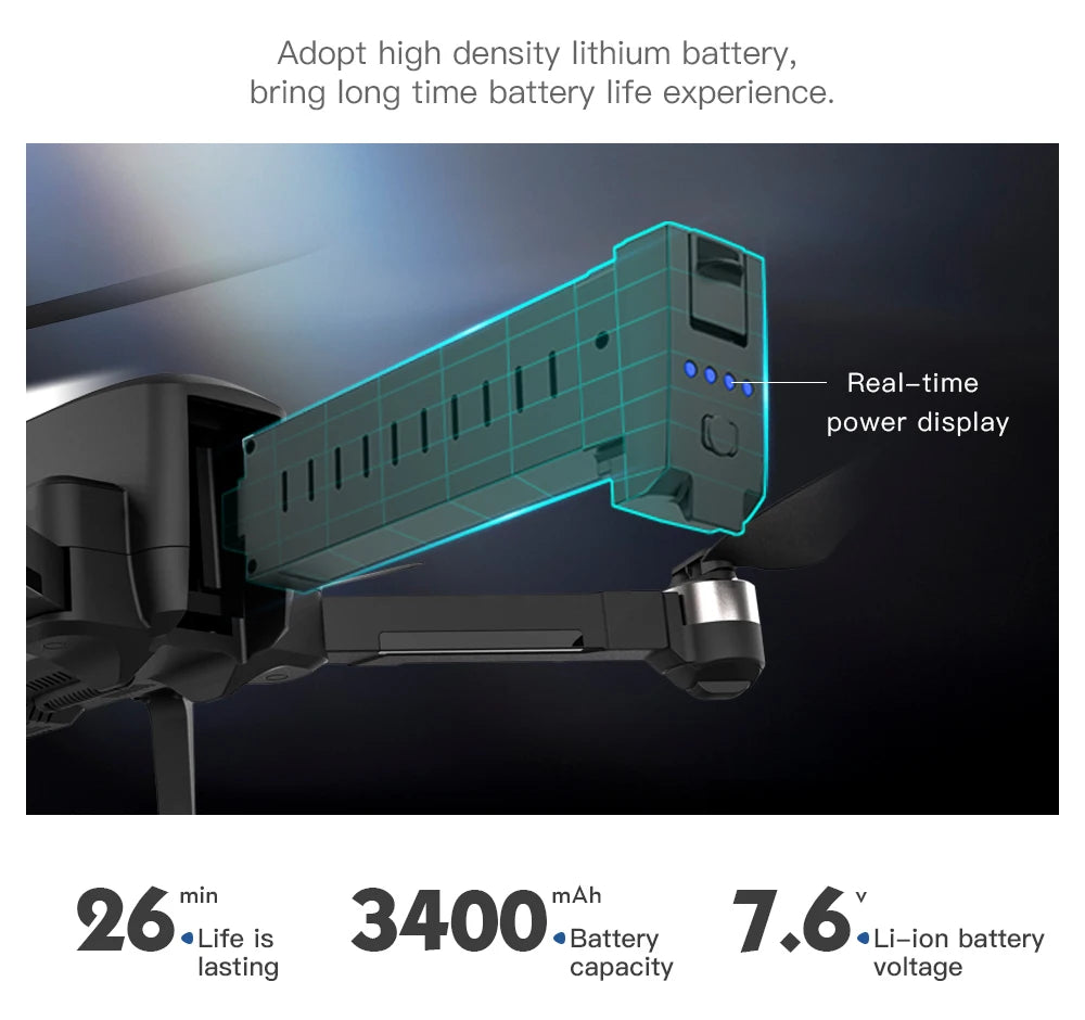 HGIYI SG906 MAX2 Drone - 5000mAH GPS 4K HD Professional Camera with 3-Axis Gimbal 360 Obstacle Avoidance 906 MAX Brushless Quadcopter Professional Camera Drone 84 HGIYI SG906 MAX2 Drone, Adopt high density Iithium battery, bring long time battery life experience . real