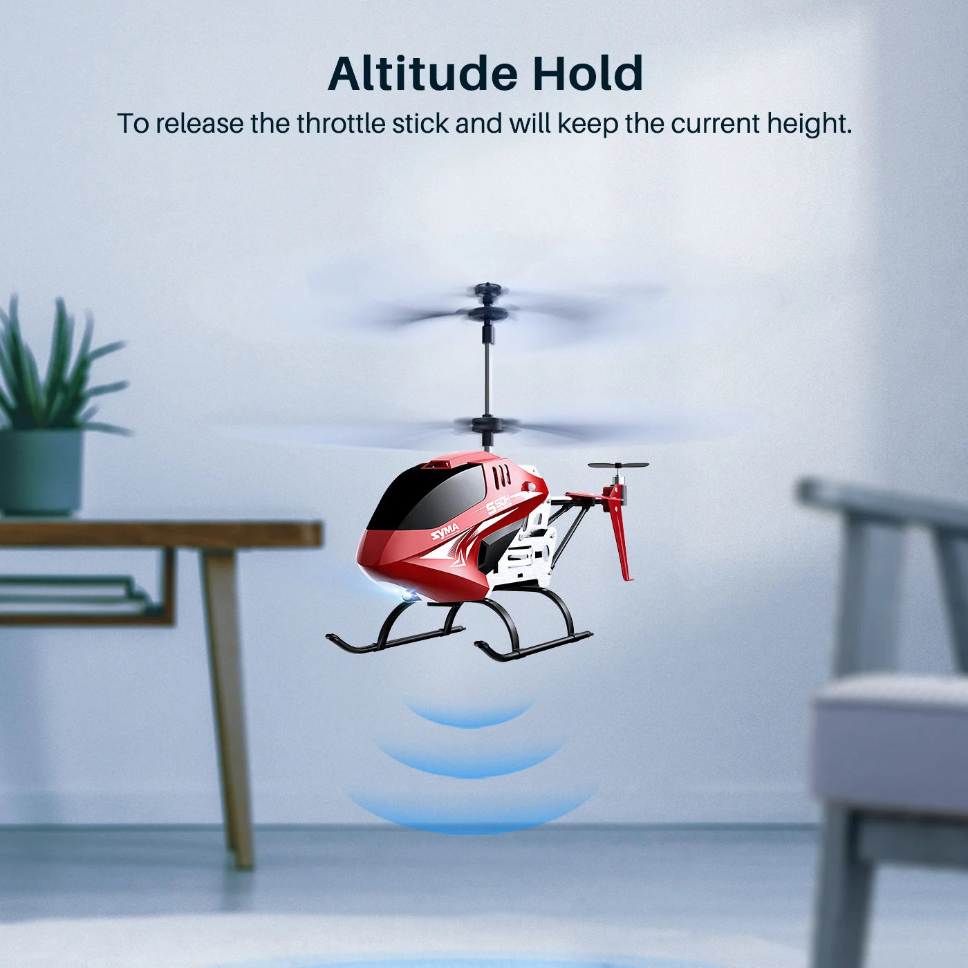 SYMA S50H RC Helicopter, Altitude Hold To release the throttle stick and will keep the current height: 5e44 J