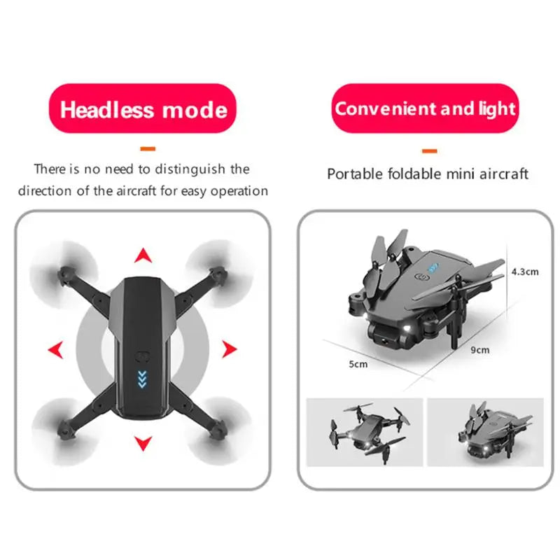 Q12 Drone, foldable mini aircraft for easy operation 43cm 9cm 