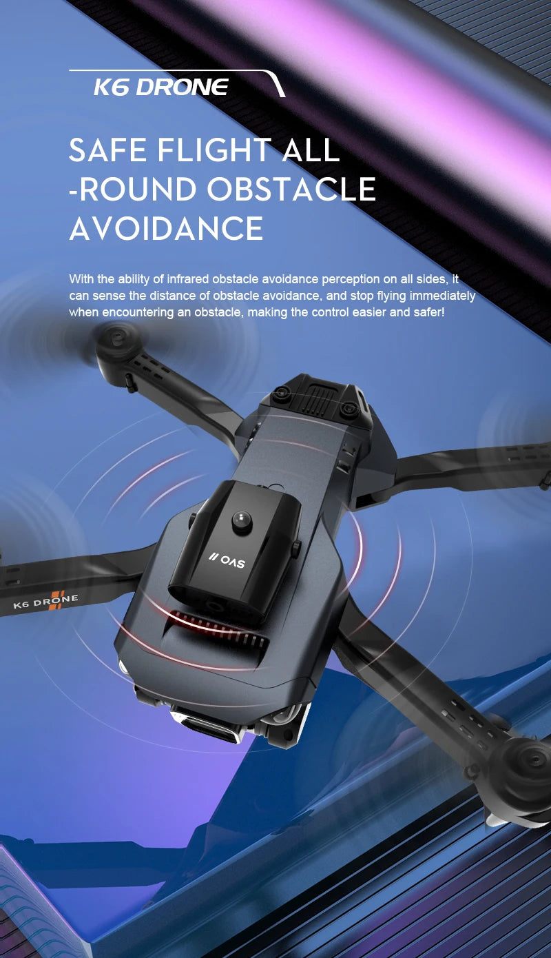NEW K6 Drone Professional 4K HD Camera Mini Drone Optical Flow Localization Three Sided Obstacle Avoidance Quadcopter Toy Gift 33 NEW K6 Drone, k6 drone safe flight all round obstacle avoidance with