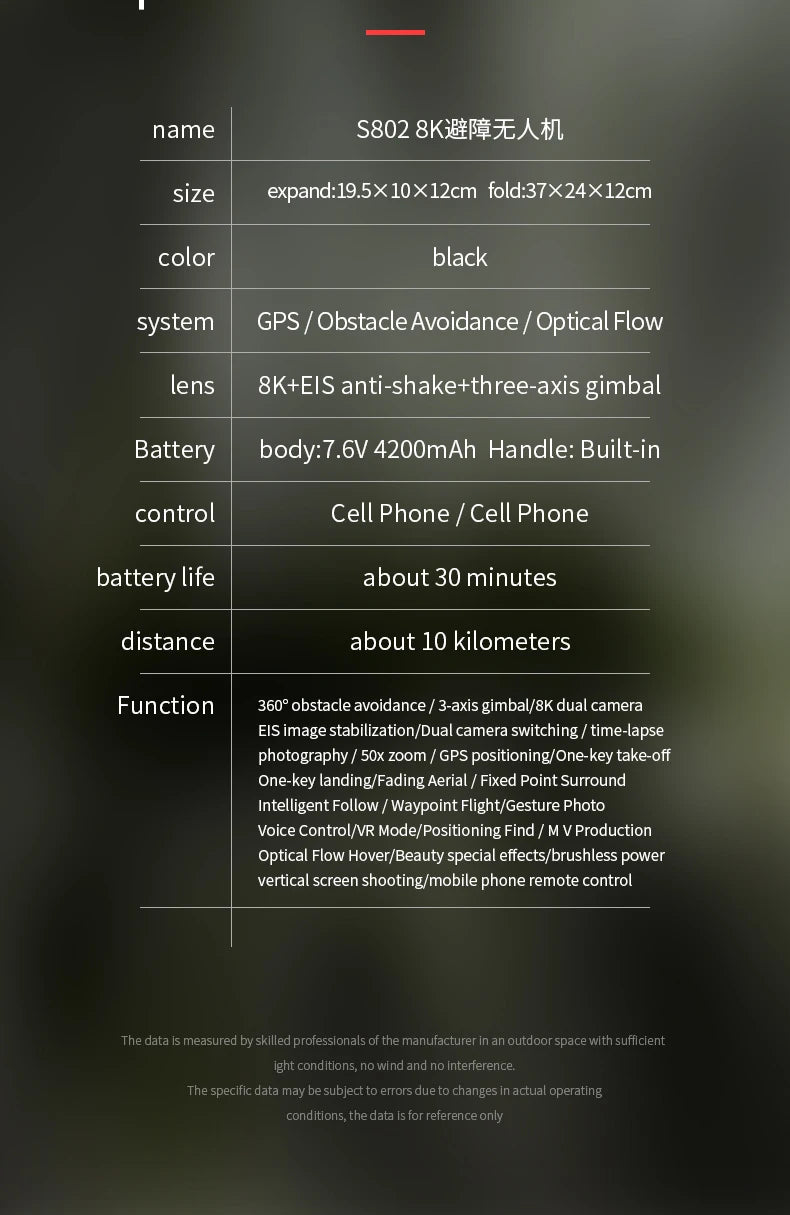 2024 New S802 GPS Drone - 8K HD Professional 3-Axis EIS Gimbal Camera 360° Obstacle Avoidance Brushless Motor Foldable Quadcopter Professional Camera Drone 38 2024 New S802 GPS Drone, 8KJB+1F EA Ml size expand:1