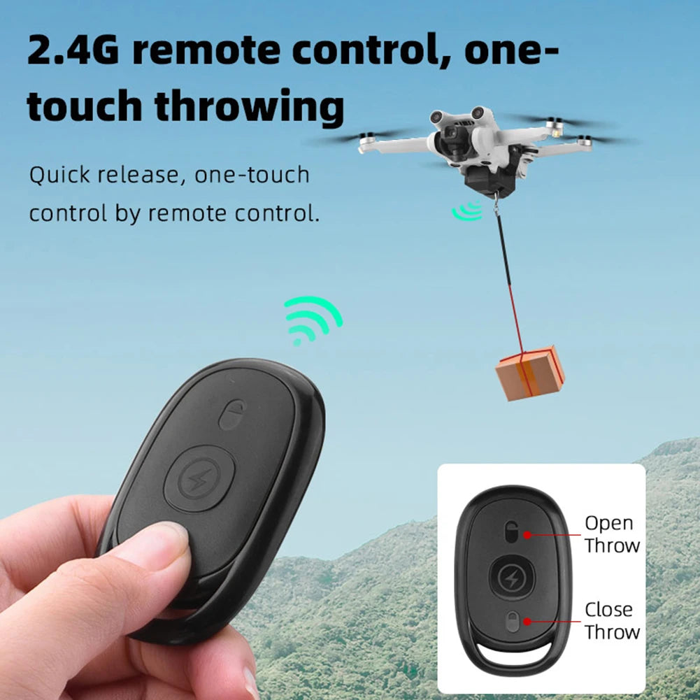 Drone Drop System / Drone Thrower - universal for Most Drones such DJI 4DRC JJRC Syma Hubsan FIMI Drone Fishing Ring Gift Deliver Life Rescue 11 Drone Drop System / Drone Thrower , 2.4G remote control, one-touch control by remote control: Open Throw Close Throw