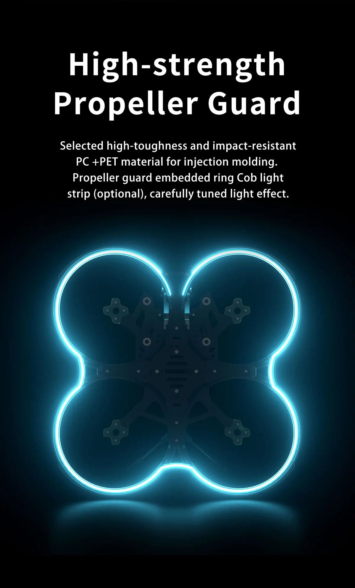 Propeller guard Selected high-toughness and impact-resistant PC +PET material