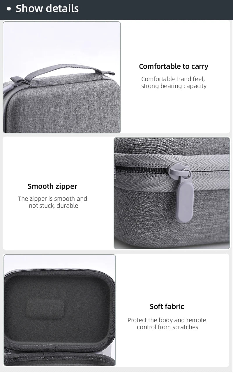 Storage Bag for DJI Mini 3 Pro - DJI RC Remote Controller Body Case Portable Carrying Box Handbag Smart Controller Accessories 22 Storage Bag for DJI Mini 3 Pro, details Comfortable to carry; strong bearing capacity Smooth zipper The zipper is smooth and not stuck,