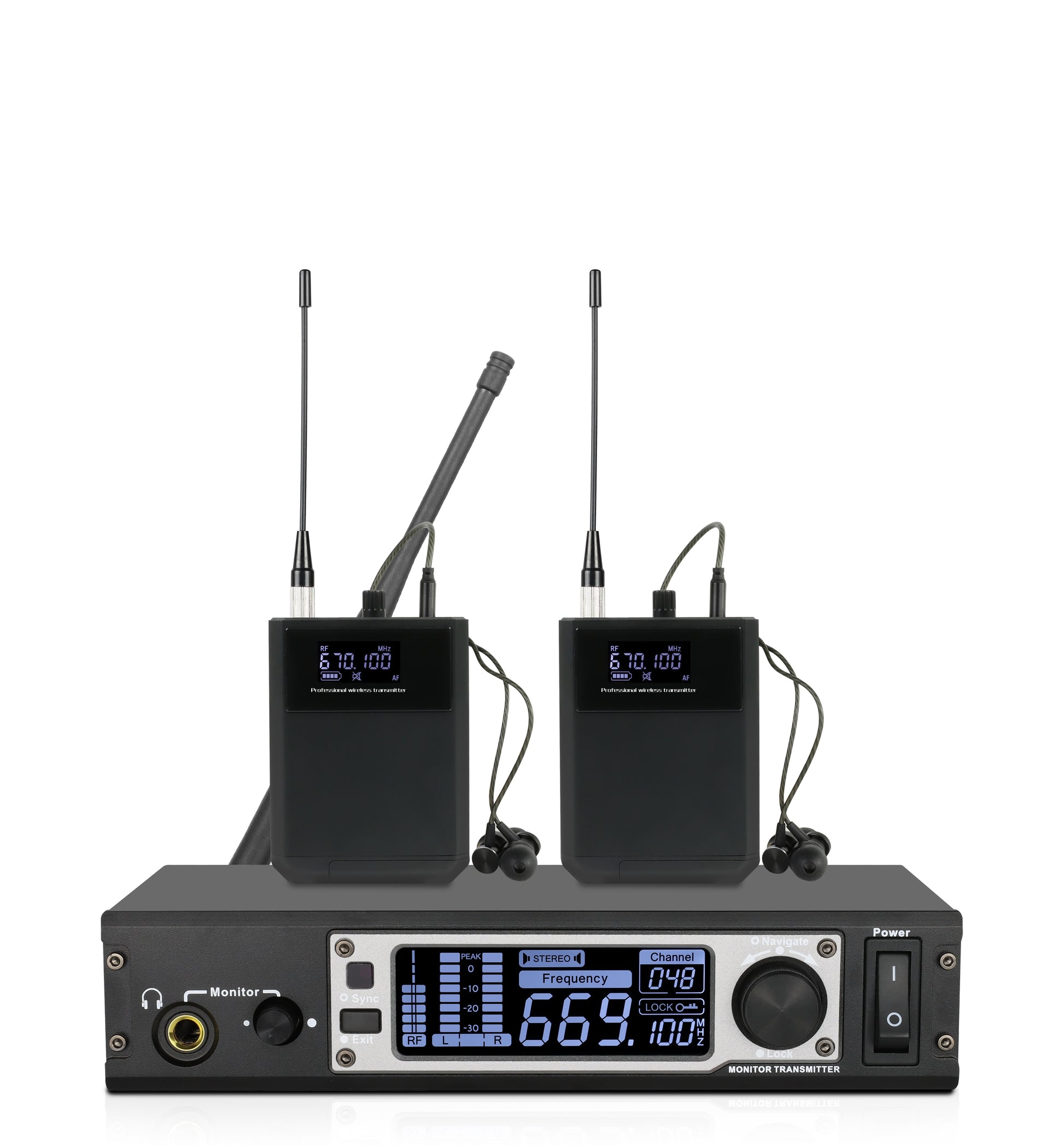 HONGUAN Stereo PSM-X400, RF MHz AF AF Protessional wireless transmitter Power @Navigate