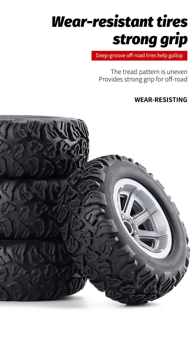 ZWN 1:20 2WD RC Car, deep-groove off-road tires help gallop The tread pattern is uneven Provides