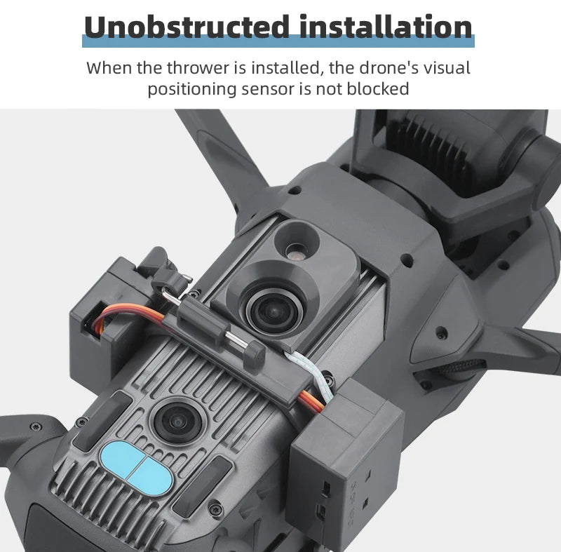 unobstructed installation When the thrower is installed, the drone's visual positioning sensor