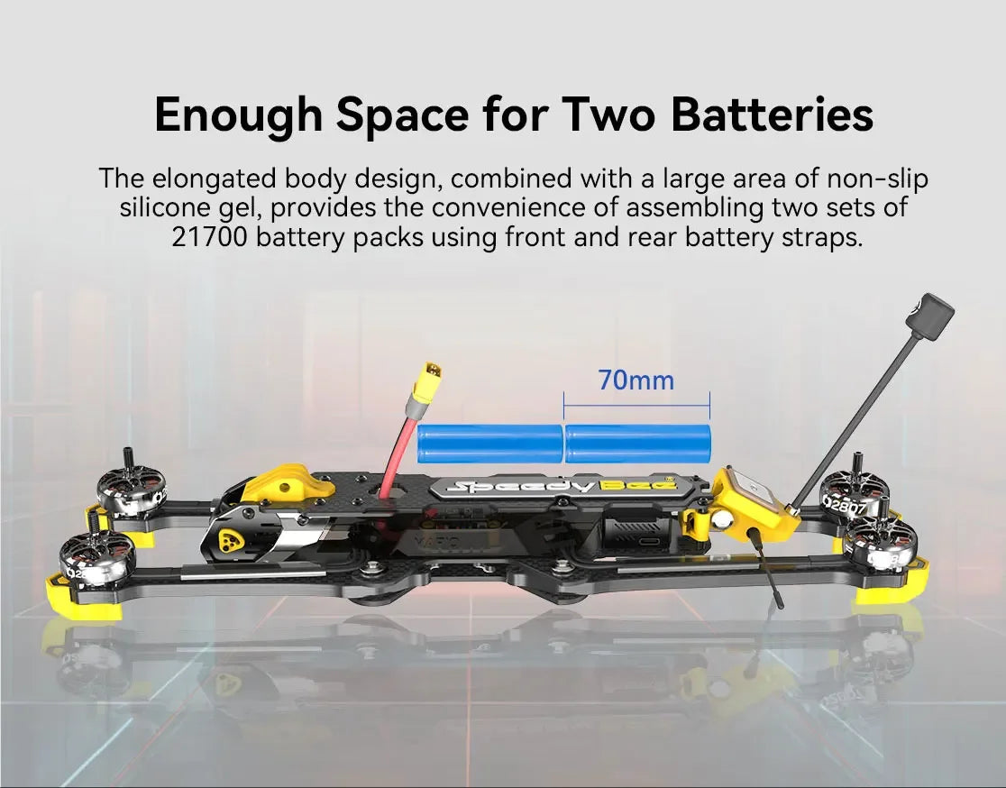 SpeedyBee Mario Fold 8 DC 8 Inch FPV, SpeedyBee Mario Fold drone features long range FC, high-power ESC, and brushless motor.