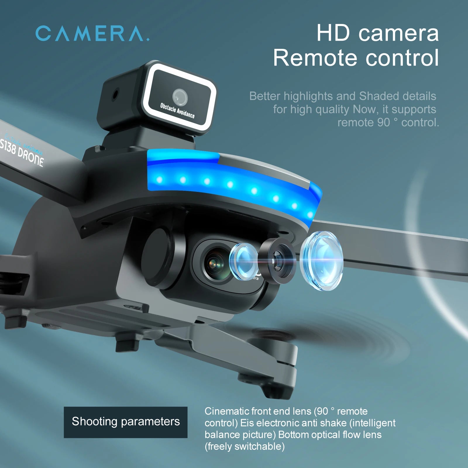 S138 Drone, hd camera remote control better highlights and shaded details for high