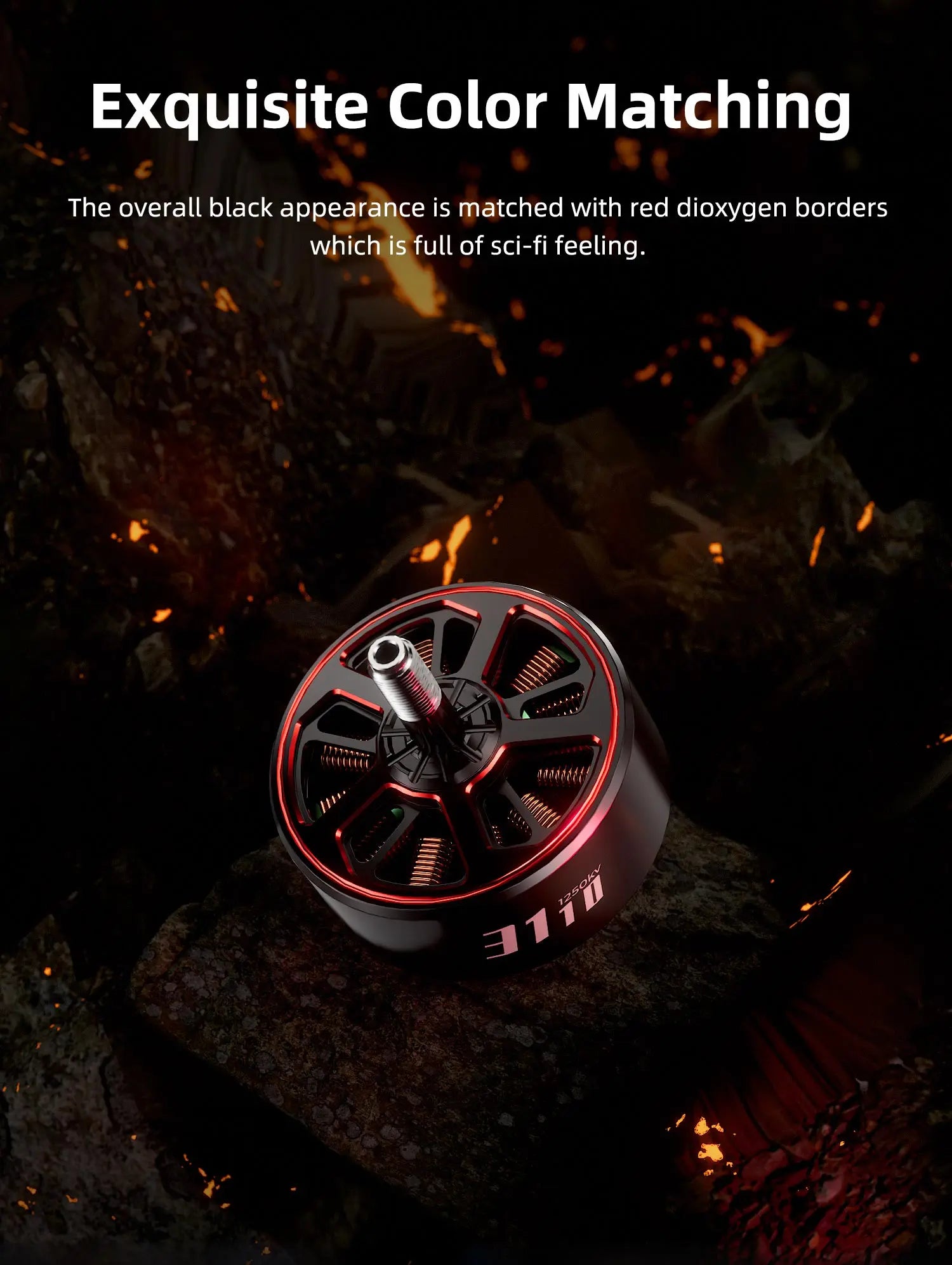 GEPRC SPEEDX2 3110 900KV/1250KV Motor - Suitable 8-10 Inch Long Range FPV Racing Brushless Motor RC Drone Quadcopter Spare Parts 10 GEPRC SPEEDX2 3110 900KV/1250KV Motor, the overall black appearance is matched with red dioxygen borders which is full of sci-