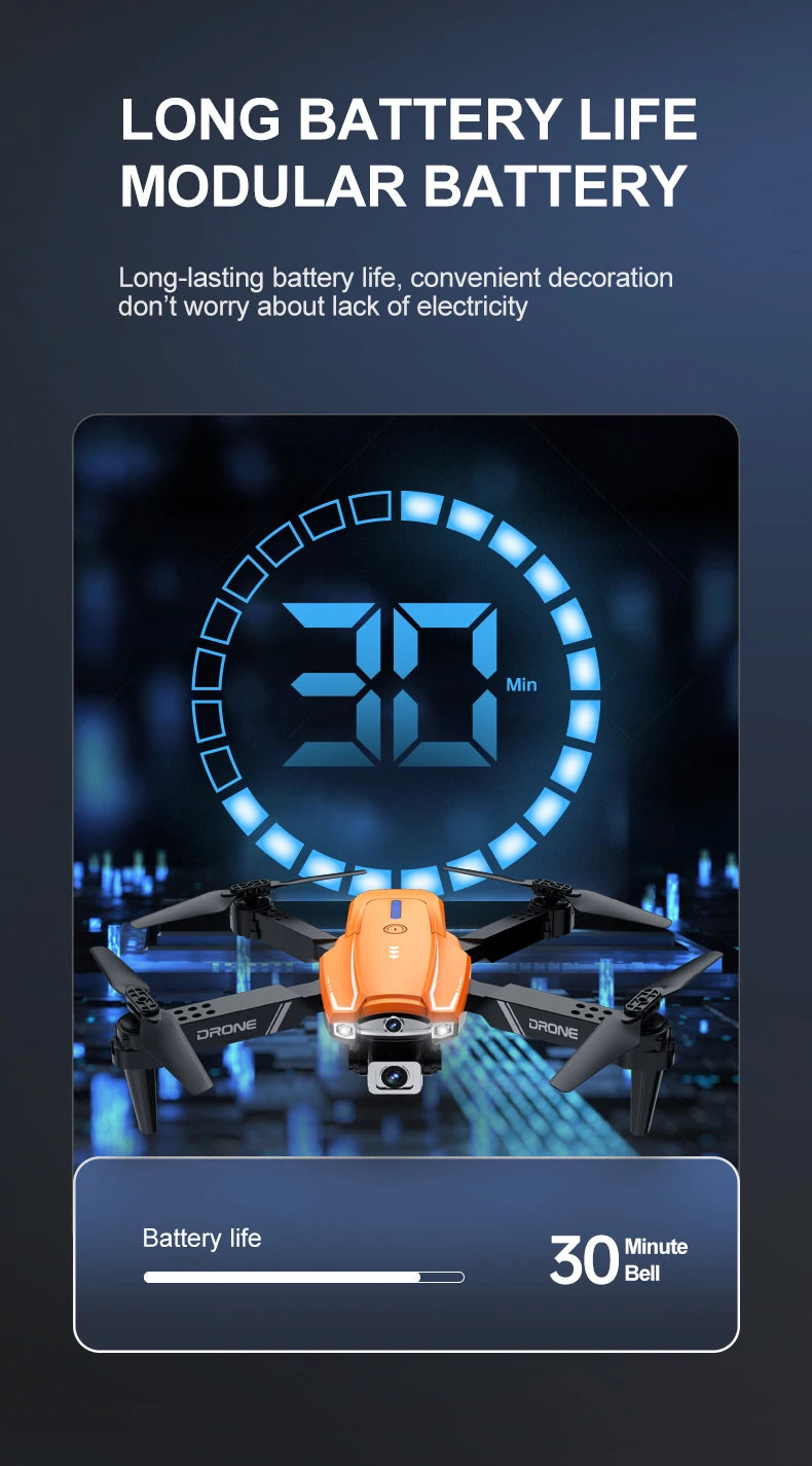 S2 Drone - 4K Profesional 5G WIFI Dual HD Camera Drone Quadcopter Drone HD Wide-Angle Dual Camera Gift Toy For Boy 17 S2 Drone, long battery life modular battery long-lasting battery convenient decoration dont worry about