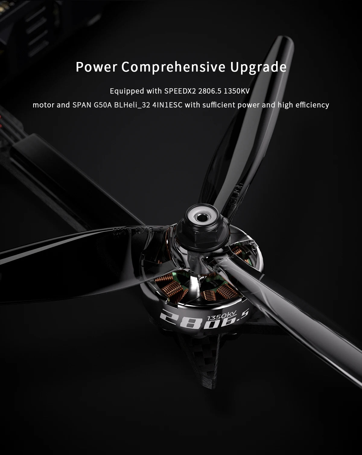 GEPRC Crocodile75 V3 HD, Power Comprehensive Upgrade Equipped with SPEEDX2 2806.5 1350KV motor