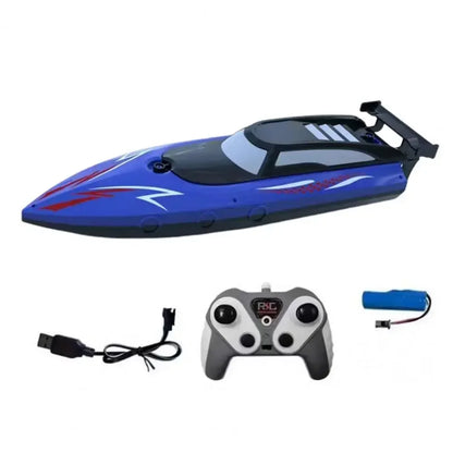 Kmoist 2.4GHz RC Boat with LED Lights, Dual Motor, 8 km/h Speed, 50 m Range, 20 min Run Time, 3.7V 500mAh