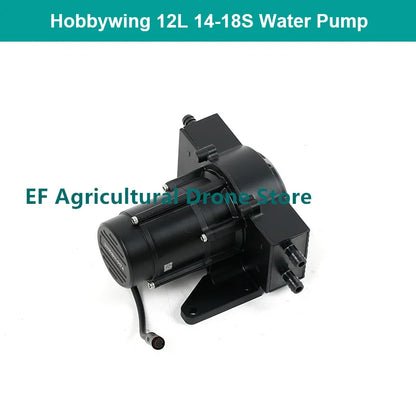 Hobbywing 12L Brushless Water Pump, Brushless water pump for agriculture and drones, suitable for 14-18S systems, 150W power output.