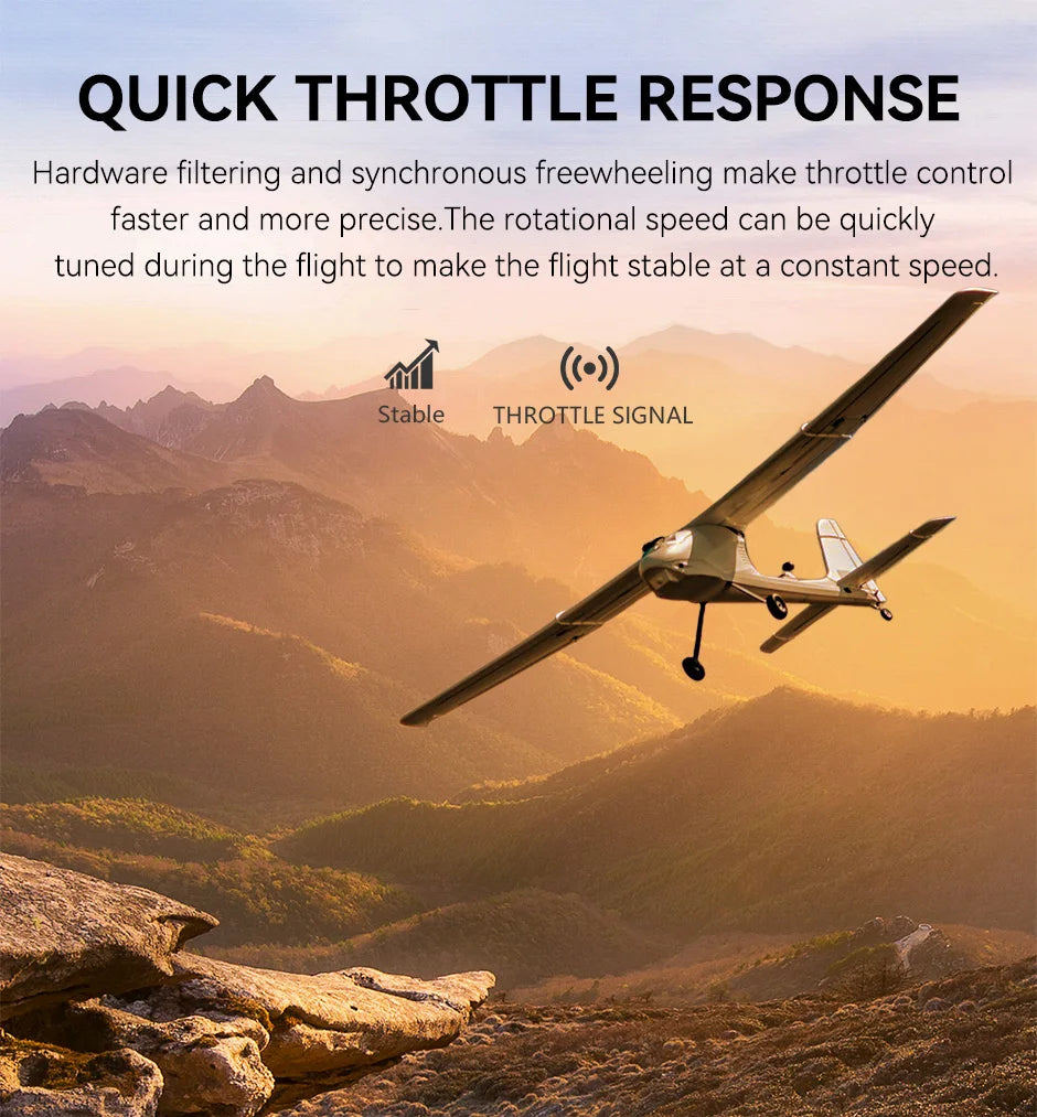 T-MOTOR AT195A ESC, hardware filtering and synchronous freewheeling make throttle control faster and more precise . the