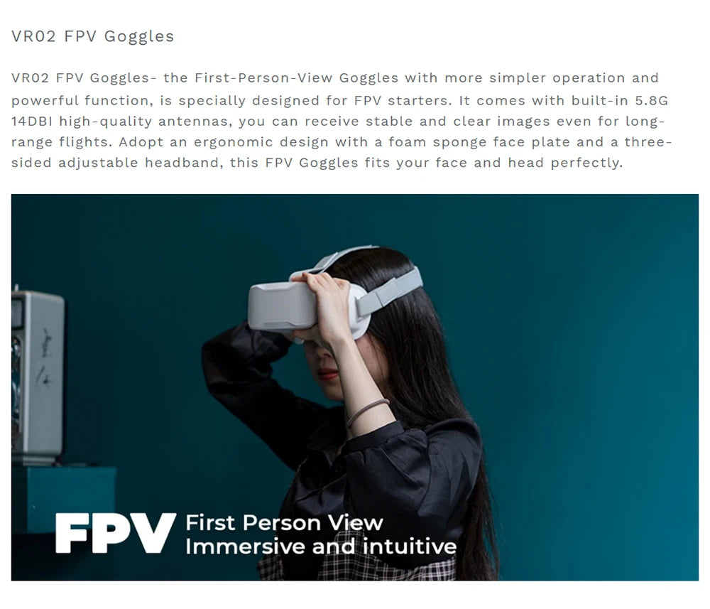 BetaFPV Cetus Pro/Cetus FPV Kit, VRO2 FPV Goggles comes with 5.8G 14DBI antennas