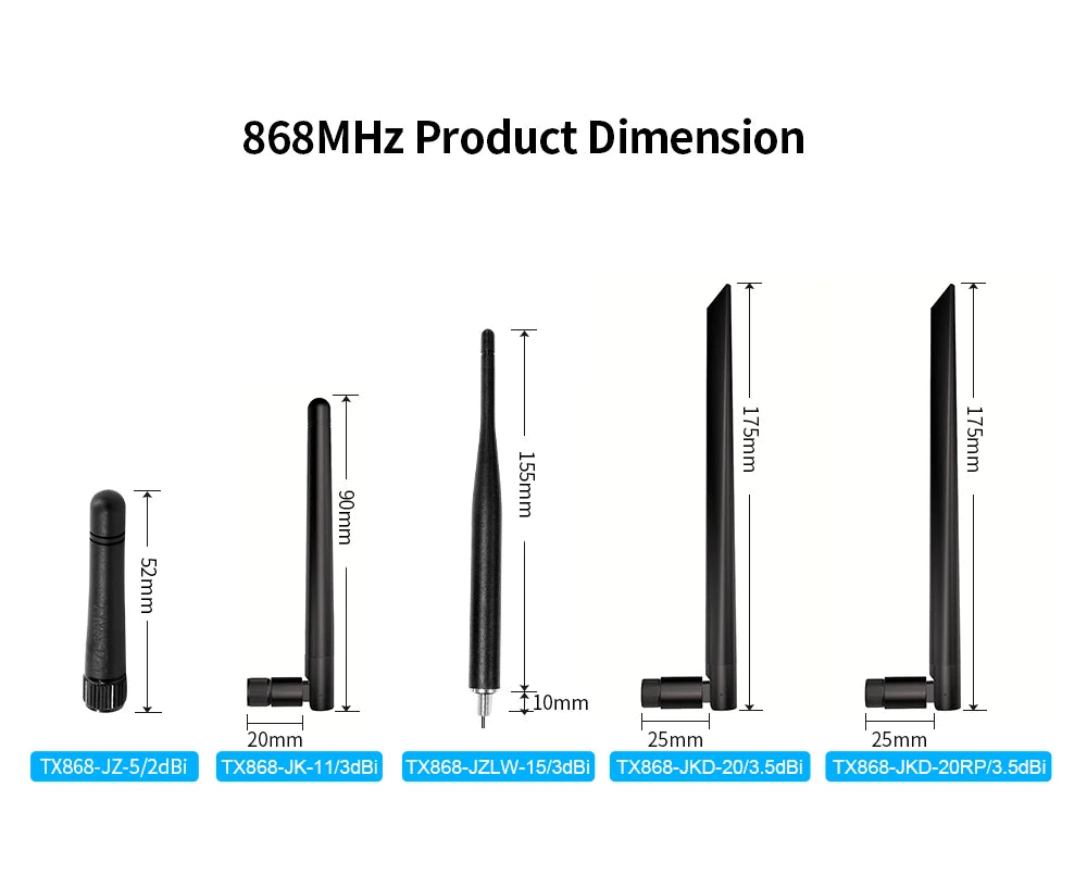 868 MHz Antenna Omnidirectional 5dBi External Antennas 868MHz SMA Male Connector Foldable Mini LoRa 868M Antenne Wireless module 15 868 MHz Antenna Omni