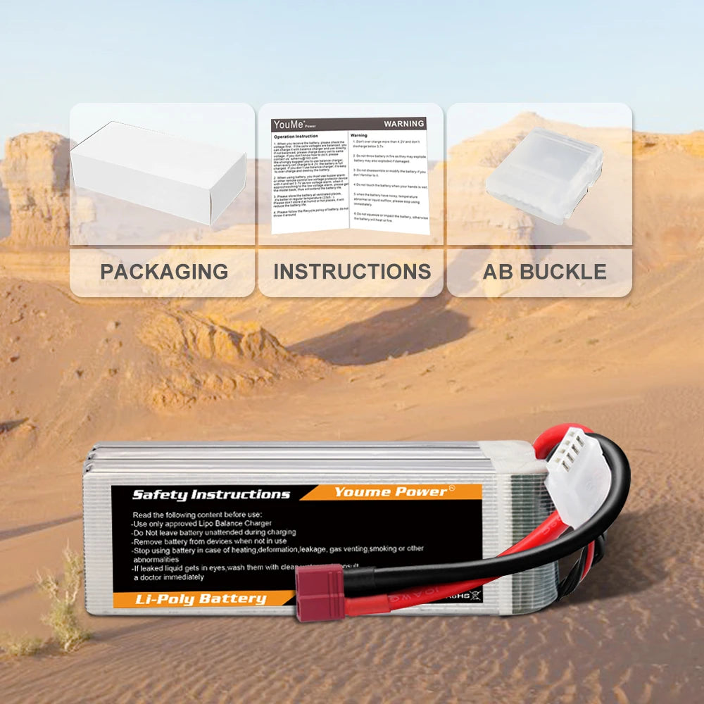 Youme 2S Lipo Battery, YouMe WARNING PACKAGING INSTRUCTIONS AB BU