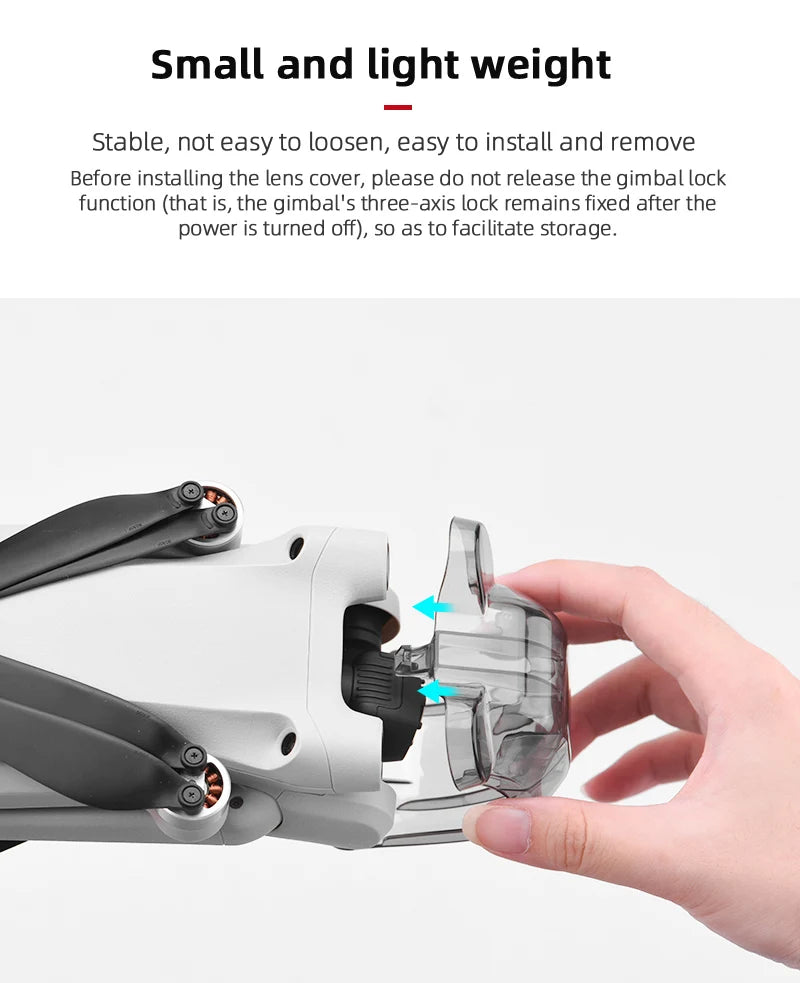 Camera Lens Cap for DJI MINI 3 PRO Drone - Camera Guard Lens Hood Cap Protective Cover for MINI 3 Accessories 20 Camera Lens Cap for DJI MINI 3 PRO Drone, gimbal's three-axis lock remains fixed after power is turned off