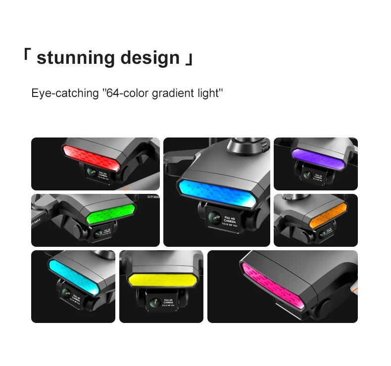 LU9 Max GPS Drone, stunning design . "64-color gradient light" is a "64