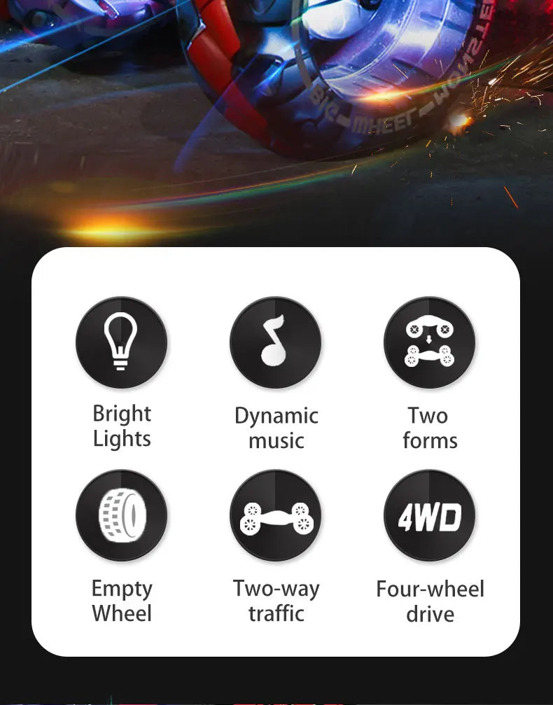 Bright Dynamic Two Lights music forms 4WD Empty Two-way Four-wheel
