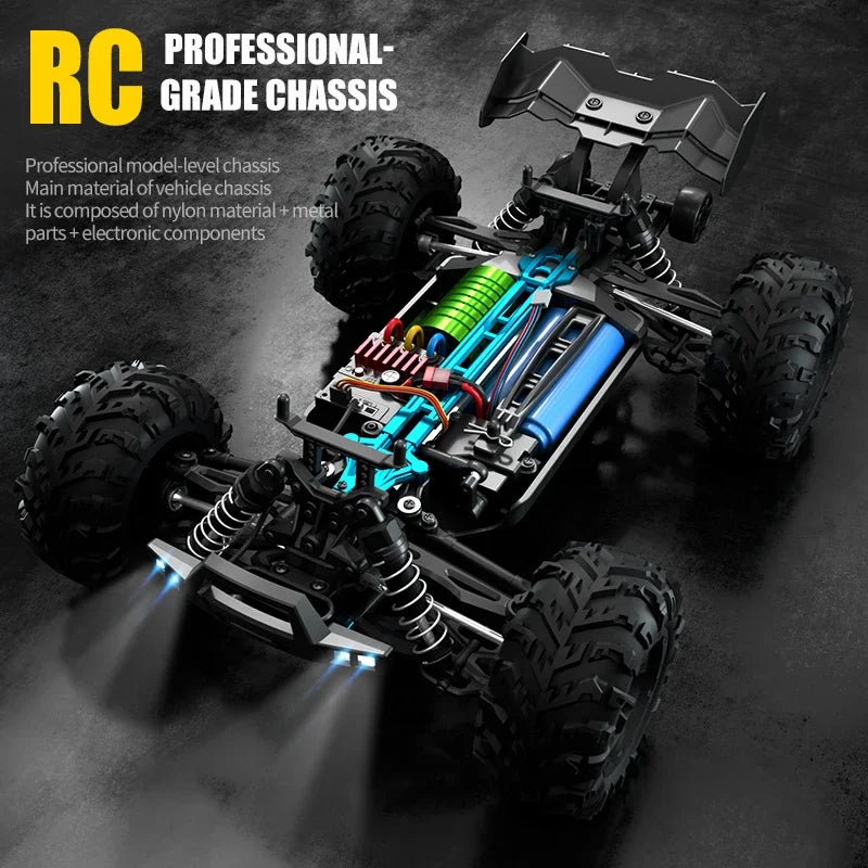 1:16 4WD RC Car, RC Professional-Grade Chassis with Nylon, Metal, and Electronic Components