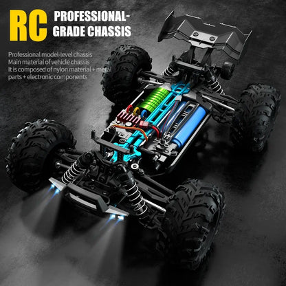 1:16 4WD RC Car, RC Professional-Grade Chassis with Nylon, Metal, and Electronic Components
