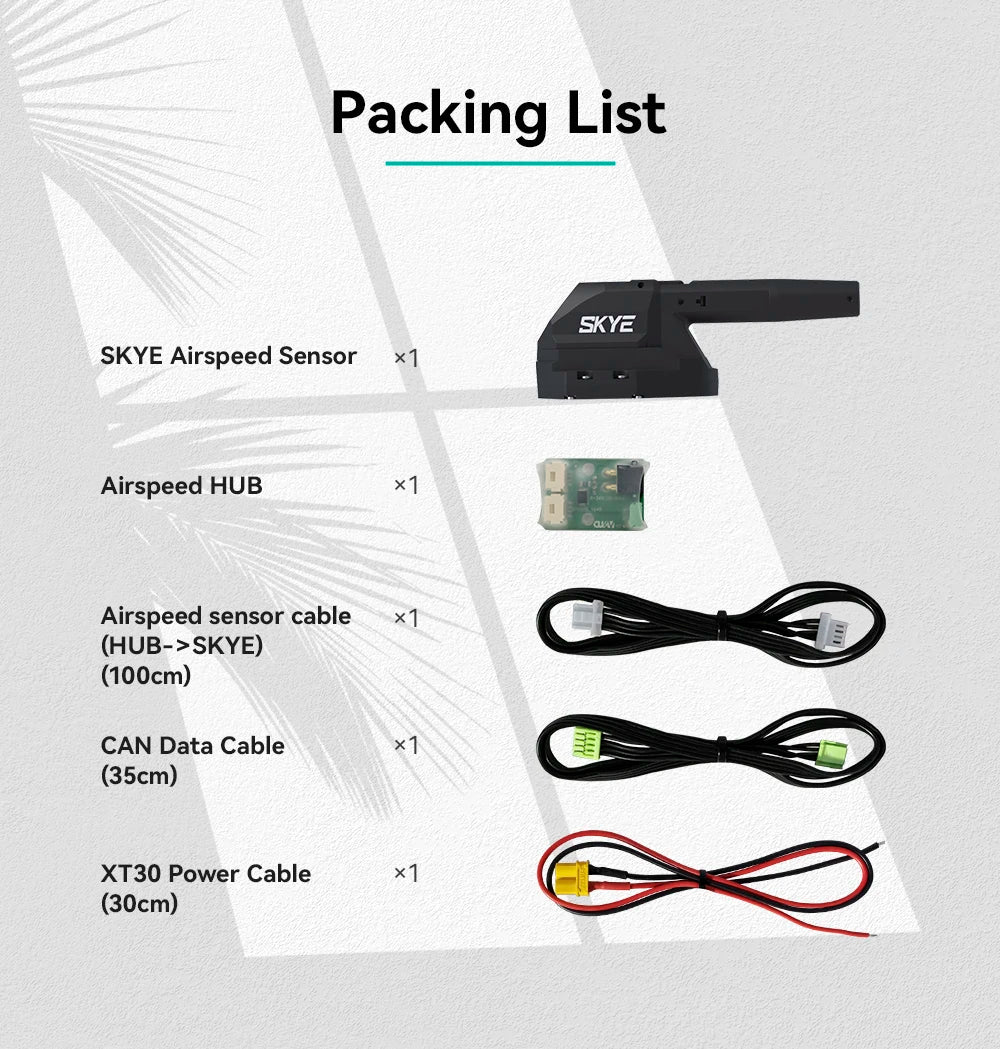 CUAV MS5525 SKYE Airspeed Sensor, CAN Data Cable (35cm) XT30 Power Cable X1 (30