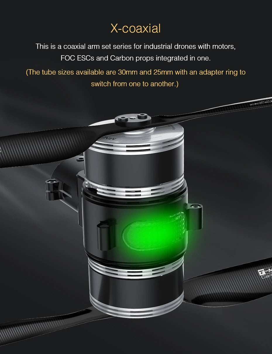 T-MOTOR X-605 Coaxial Arm Set - Integrated Propulsion System MN605S motor + ESC + PROP done arm set 6 T-MOTOR, X-coaxial is a coaxial arm set series for industrial drones .