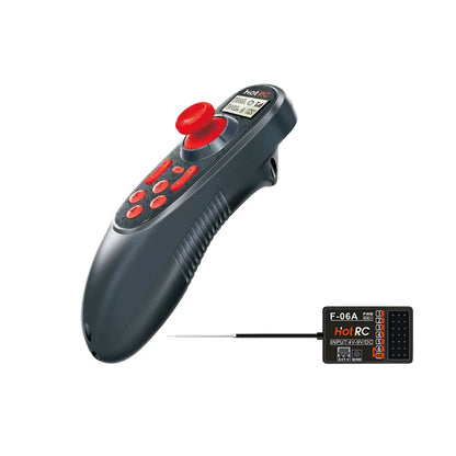 HOTRC DS-600 6CH 2.4GHz Transmitter with F-06A Receiver for RC Boat, GFSK FHSS, 300m Ground Range