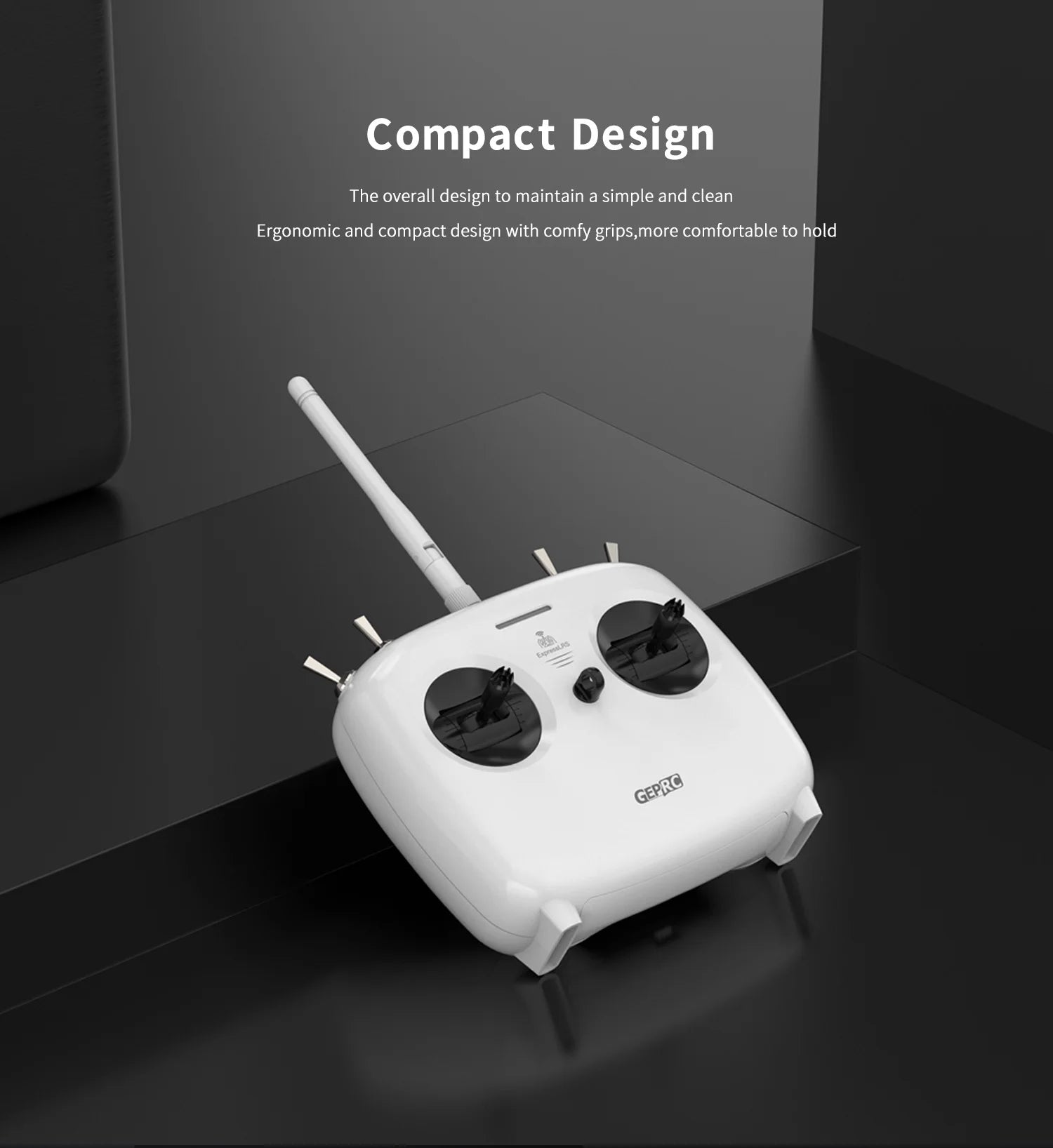 GEPRC TinyRadio ELRS Remote Controller, Compact Design The overall design to maintain a simple and clean Ergonomic and compact design