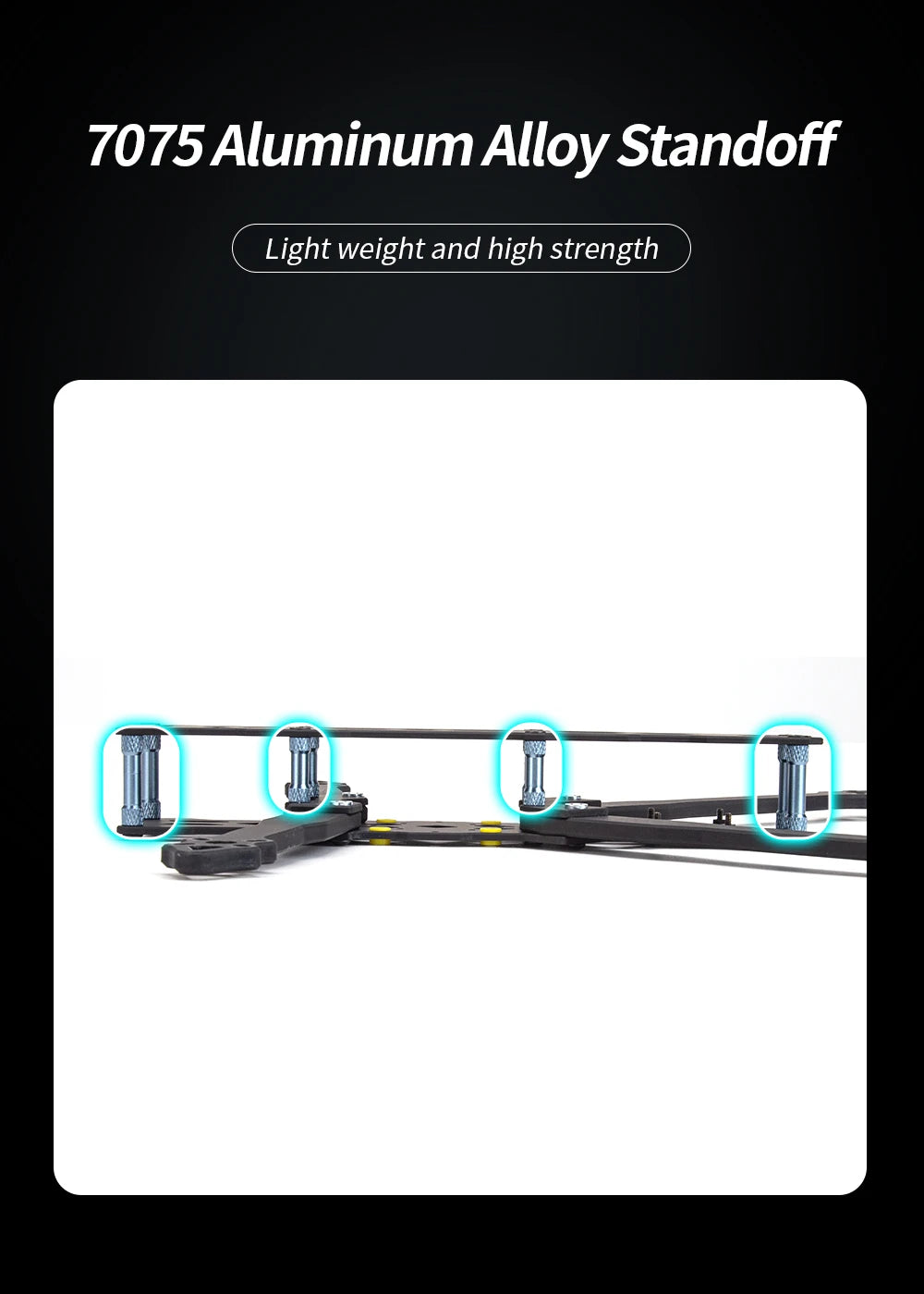 ATOMRC Insight7 - BLS 45A 6S 4IN1 ESC 2806.5 1350kv Motor BE220 GPS Long Range Light Weight Long Range FPV Racing Drone 15 ATOMRC Insight7, 7075 Aluminum Alloy Standoff Light weight and high