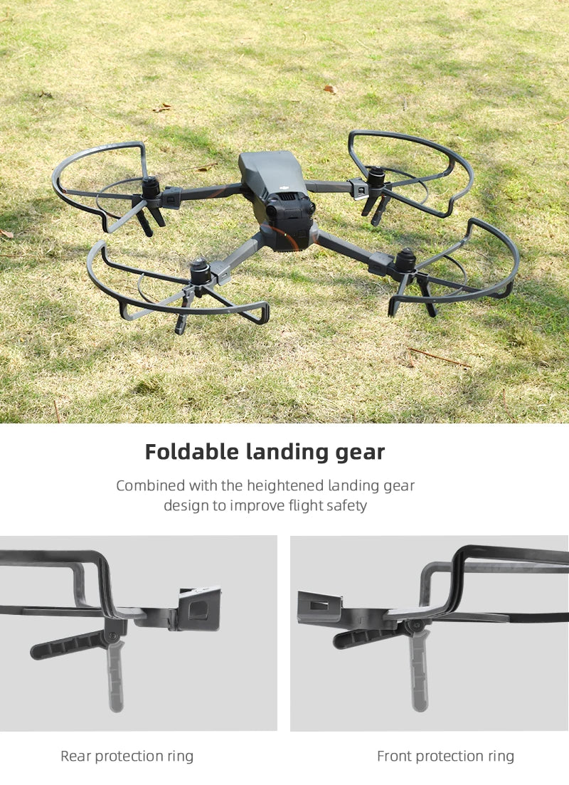 Propeller Guard Protector for DJI Mavic 3 Drone, foldable landing gear Combined with the heightened landing gear design to improve flight safety Rear