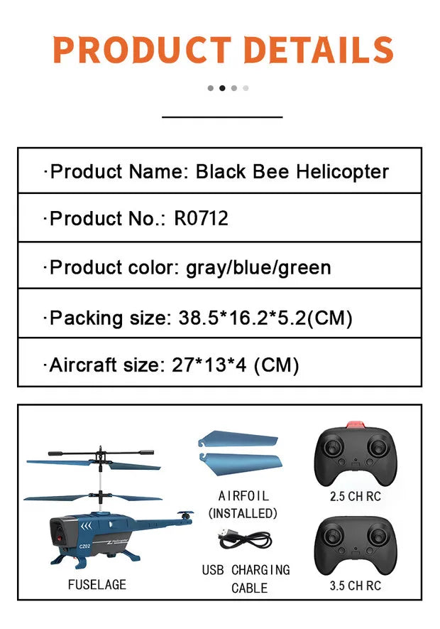 CZ02 Rc Helicopter, BLACK BE HELICopter: R0712 . AIRFOIL 2.5 CH 
