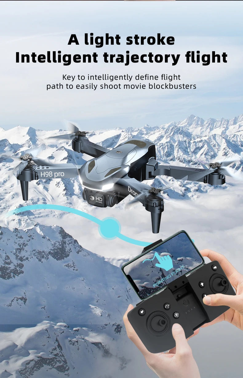 H98 Pro Drone - 4K Dual HD Camera Aerial Four Axis Aircraft Obstacle Avoidance RC Helicopter Dron Adult Toys 2023 best drone 18 H98 Pro Drone, A light stroke Intelligent trajectory flight Key to intelligently define flight to easily shoot movie blockbusters