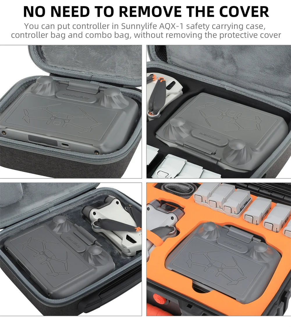 For DJI Mini 3 Pro Remote Control Sunhood 2in1 Controller Protector For DJI RC Hard Case Sun Hood Mini3 Accessories Cover Set 25 NO NEED TO REMOVE THE COVER You can put controller in Sunnylife AQX