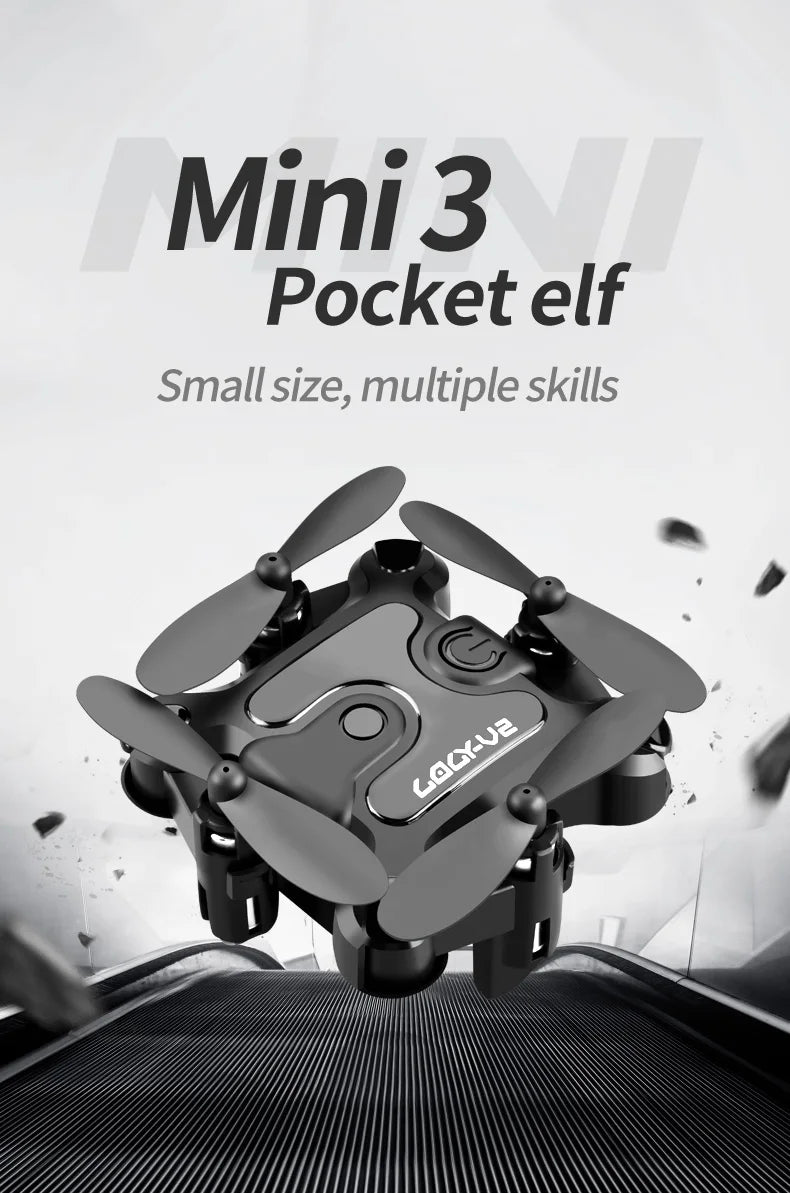 V2 Mini Drone, mini 3 pocket elf smallsize, multiple skills l@c