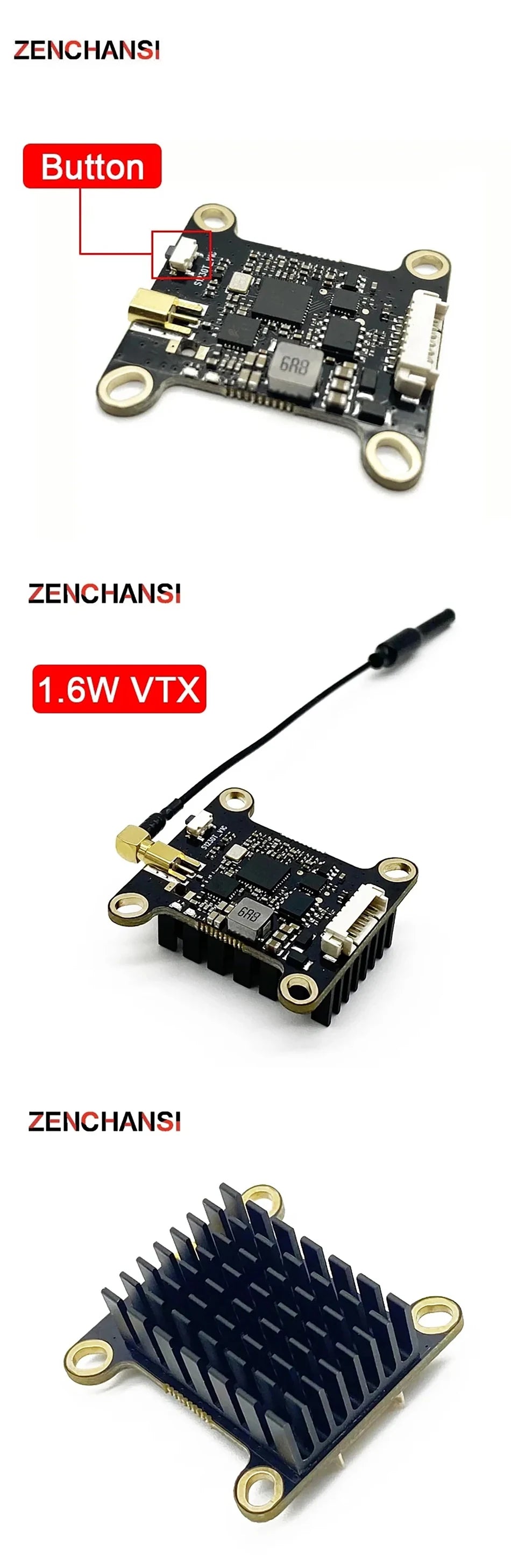 5.8GHz 1.6W FPV VTX, 1.6W VTXI 4 ZENCHANSI 688 512301