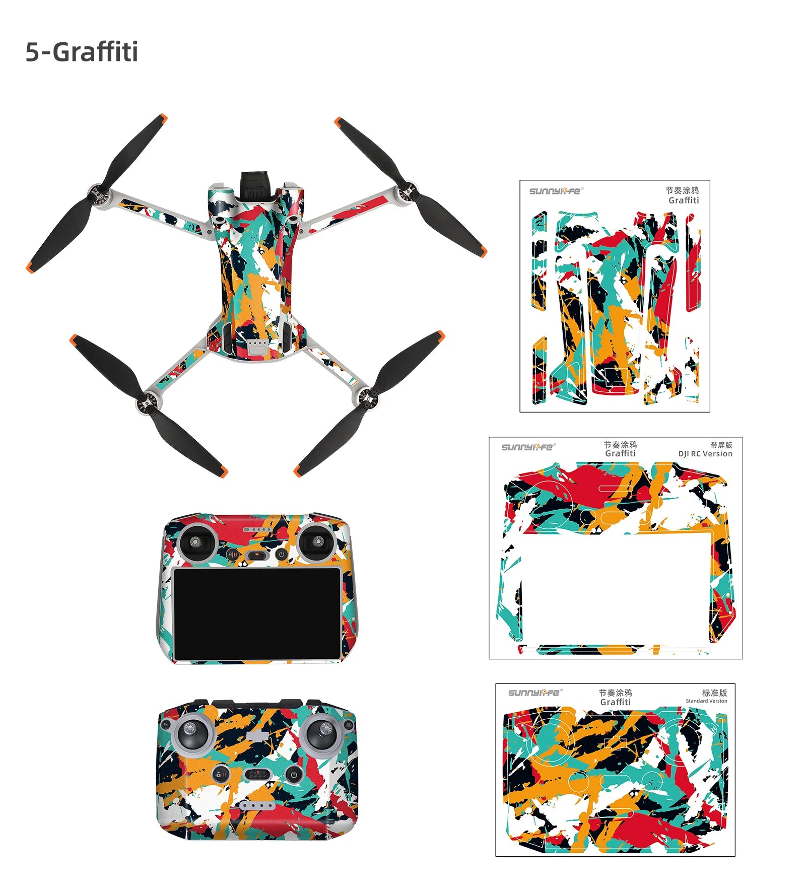 For DJI Mini 3 Pro Stickers Drone Protective Film Waterproof Remote Decals Full Cover Skin For DJI Mini 3 Pro Drone Accessories 42 #3i1G Graffiti SUnnyipfe #728