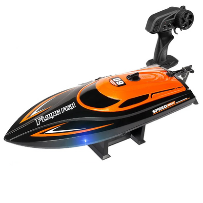Children 2.4GHz RC Boat 25km/h High-Speed Remote Control Speedboat, 120m Range, 7.4V 700mAh, 30×8×6.4cm