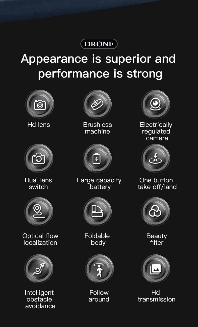 H9 Drone, DRONE Appearance is superior and performance is strong Hd lens Brushless Electrically