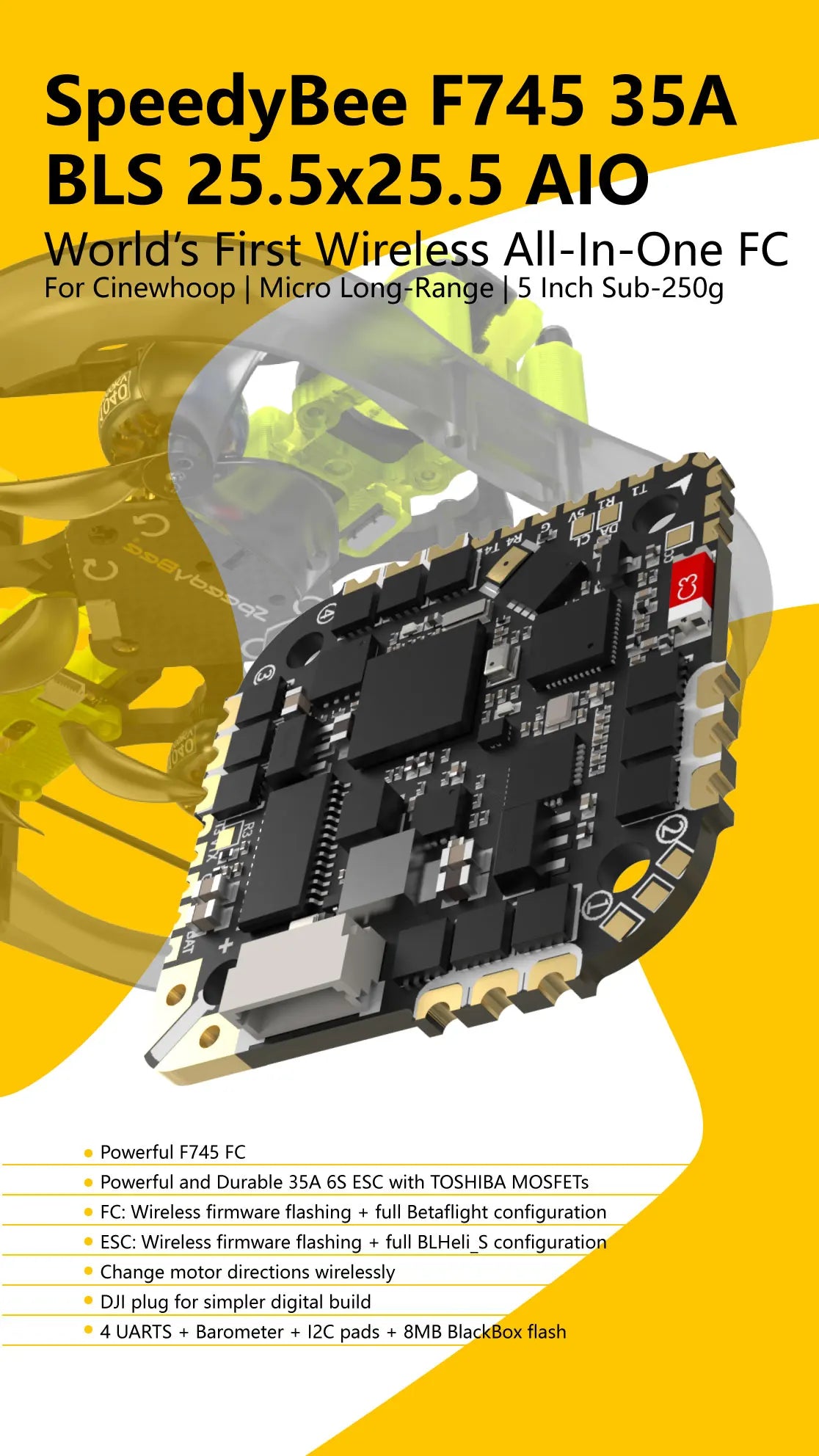 SpeedyBee F745 35A BLS 25.5x25.5 AIO World